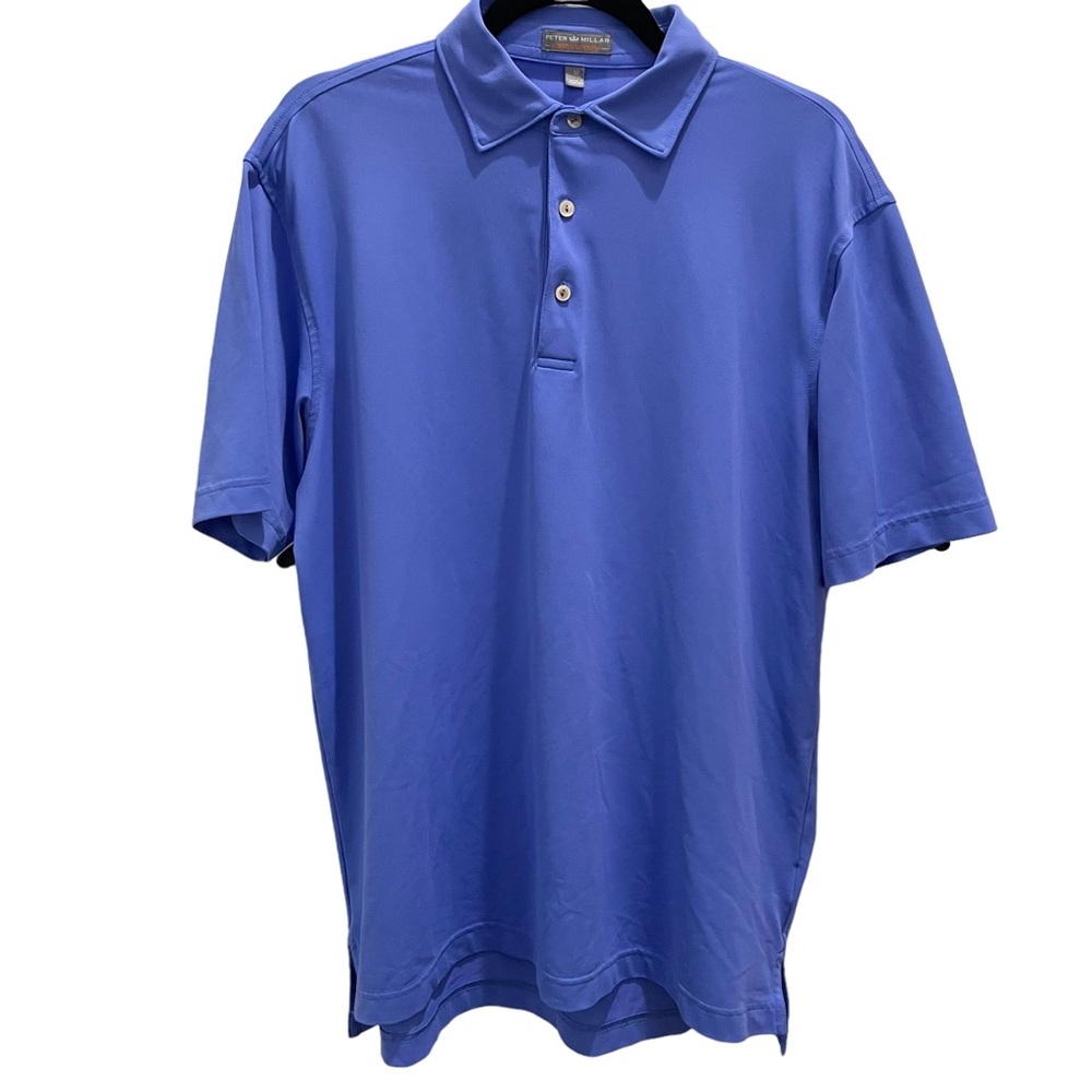 Peter Millar Summer Comfort Short Sleeve Golf Polo Shirt Mens Size M Blue